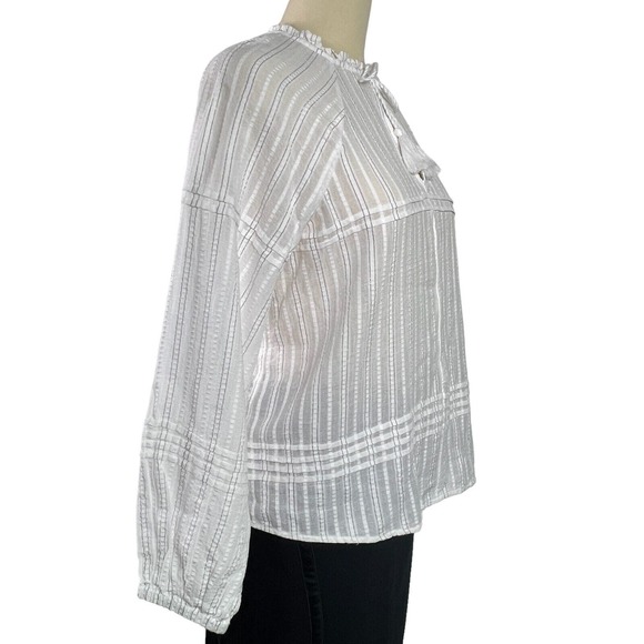 INC International Concepts Blouse Women's Peasant Top Cast Bohemian, White Sz L - Picture 4 of 11